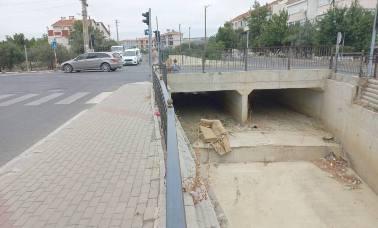 Yol kenarına atılan çöpler çevre kirliliğine neden oluyor